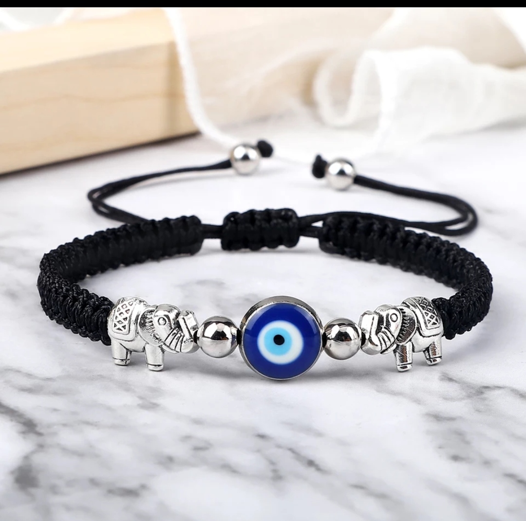Bracciale nero occhio turco